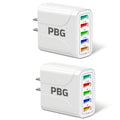 2 Pack of 5 Port Wall Charger Charge 5 Devices at Once!