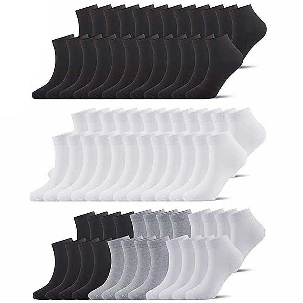 Ankle Socks Unisex Classic Premium Cotton Mens Womens Solid Low Cut Size 9-13