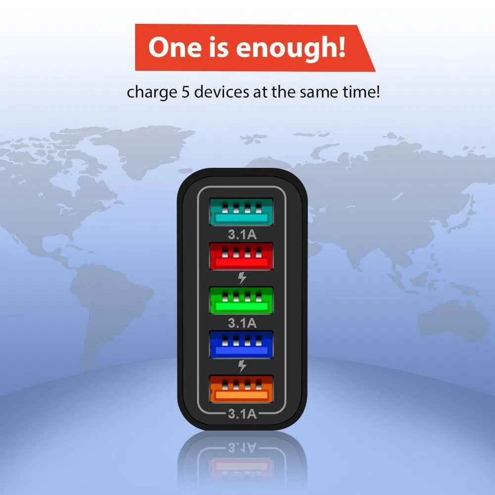 PBG 5 Port Wall Charger Charge 5 Devices at Once!