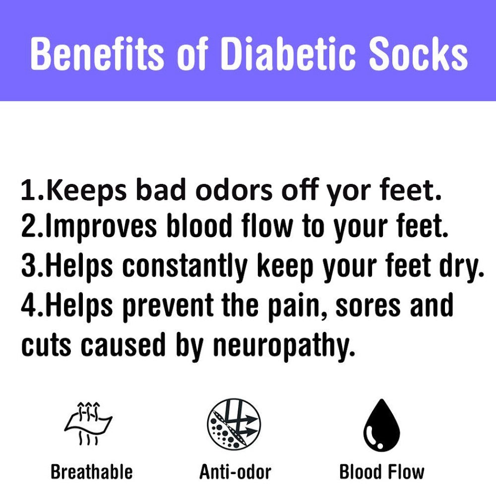 Diabetic Crew Socks Non-Binding Cotton Health Circulatory for Men and Women Multi-Pack 9-15